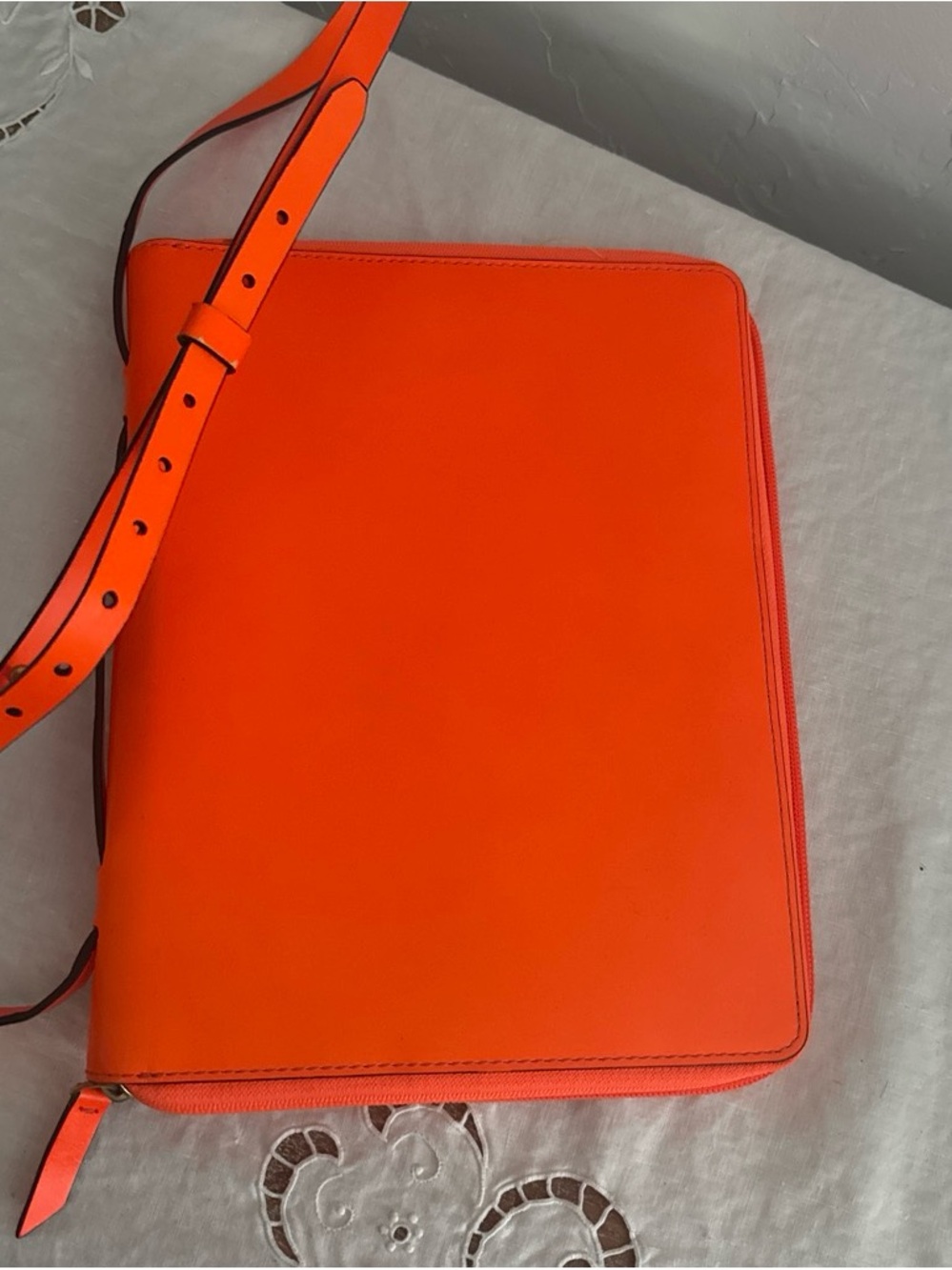 kate spade Bright Orange Leather Laptop Bag